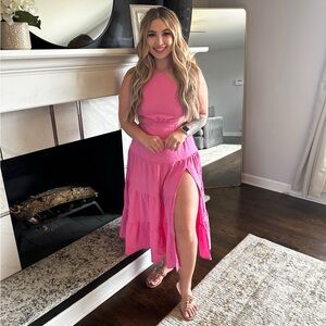 Pink maxi dress